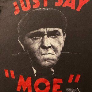 THREE STOOGES "JUST SAY MOE" MENS XL T-SHIRT